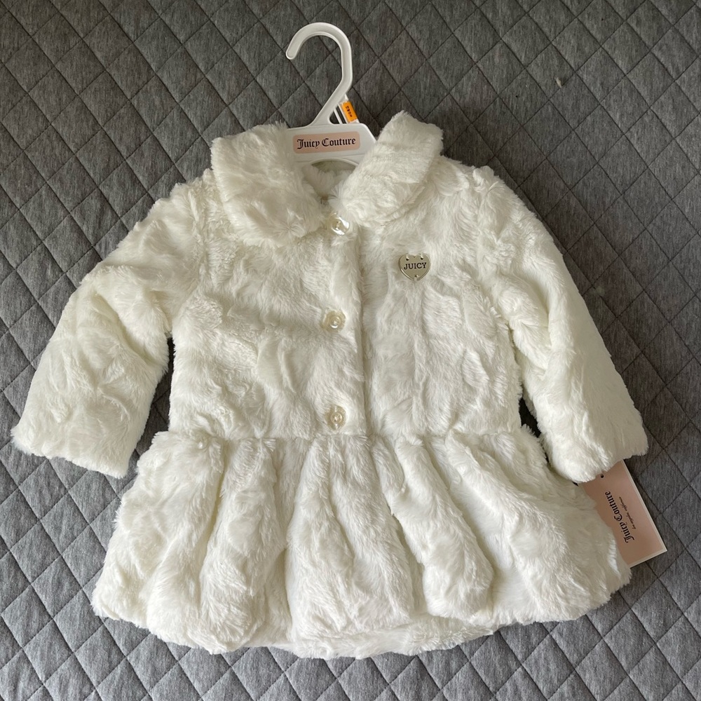 Baby Faux Fur winter coat by Juicy Couture size 12 month.